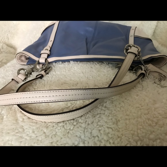 Coach Alexandra Chain Leather Tote Chambray White - Picture 5 of 5
